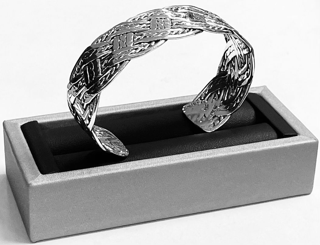 BRAZALETE TEJIDO EN PLATA LEY 925