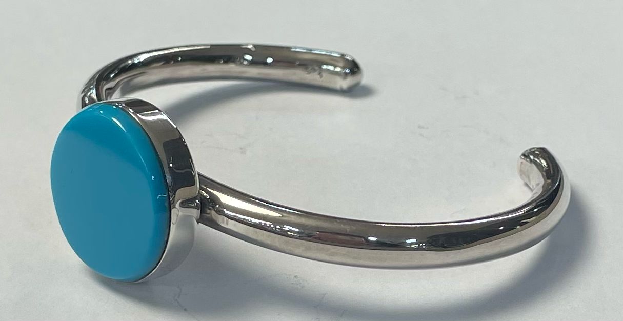 BRAZALETE CON TURQUESA EN PLATA LEY 925