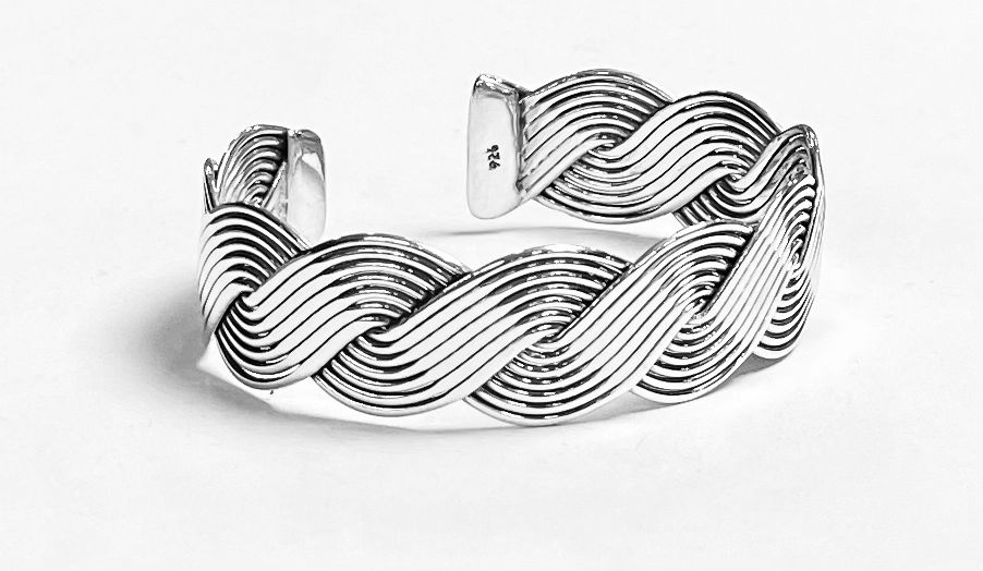 BRAZALETE TEJIDO EN PLATA LEY 925