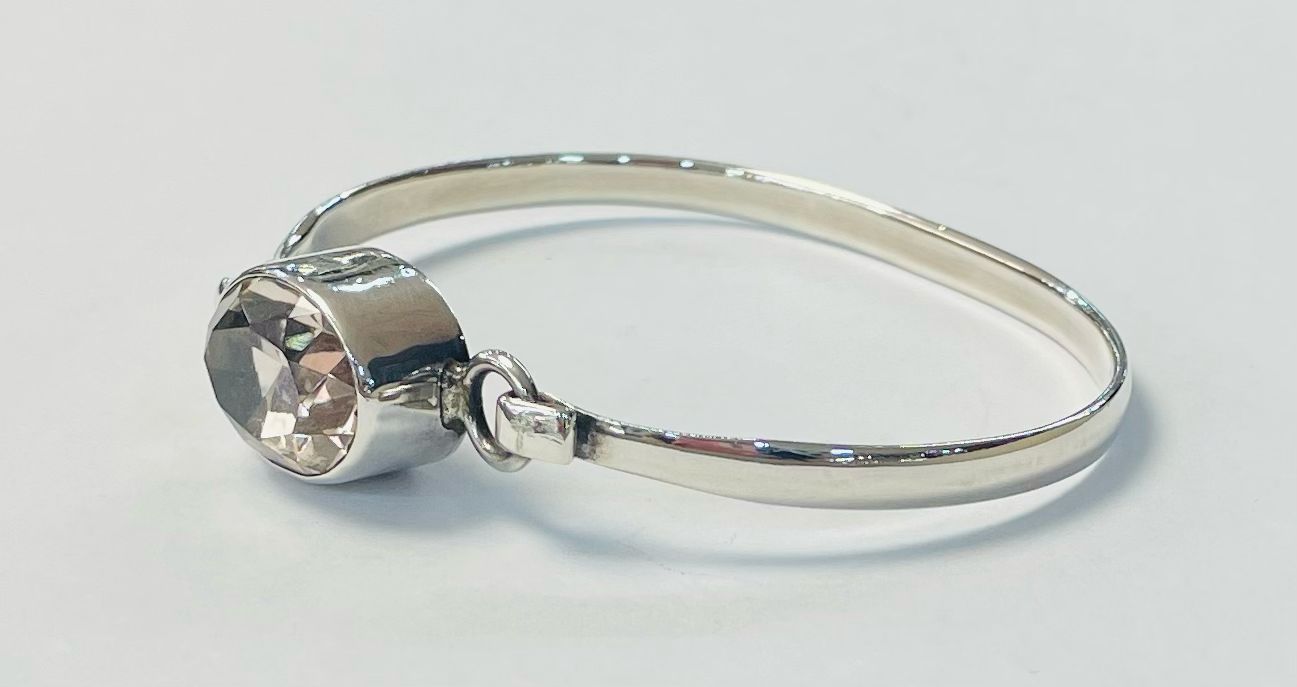 BRAZALETE CON CITRINA EN PLATA LEY 925