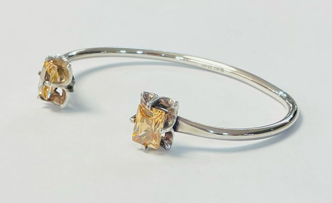 BRAZALETE CON CITRINA EN PLATA LEY 925