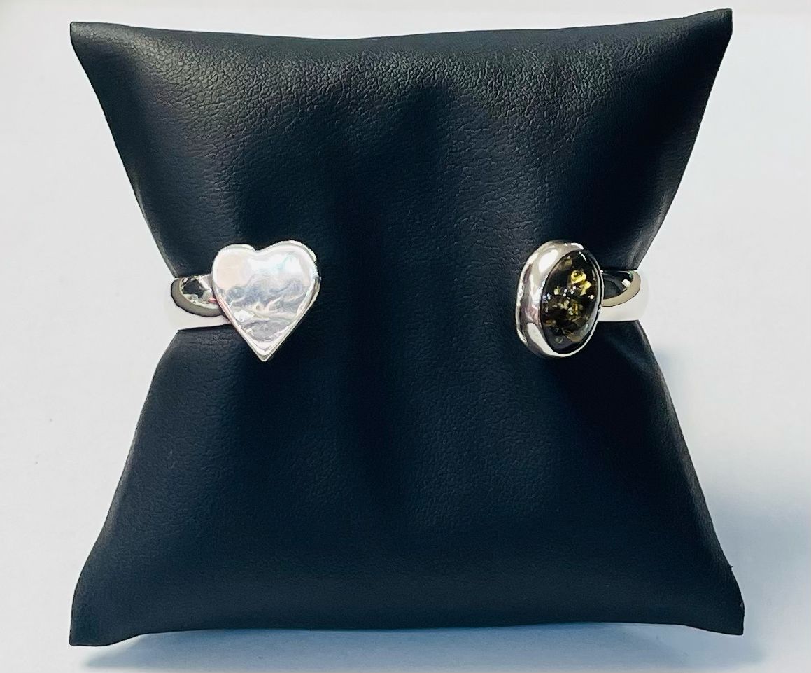 BRAZALETE CON AMBAR EN PLATA LEY 925