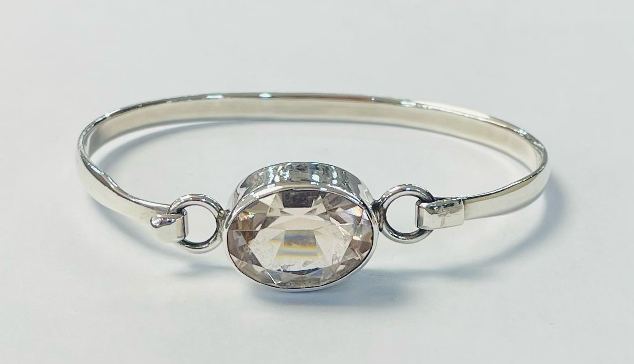 BRAZALETE CON CITRINA EN PLATA LEY 925