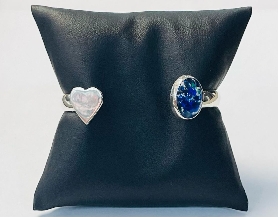 BRAZALETE CON OPALO EN PLATA LEY 925