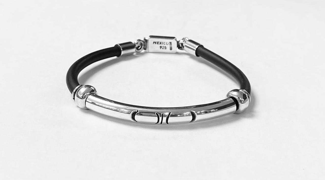 BRAZALETE EN PLATA LEY 925 CON CAHUCHO
