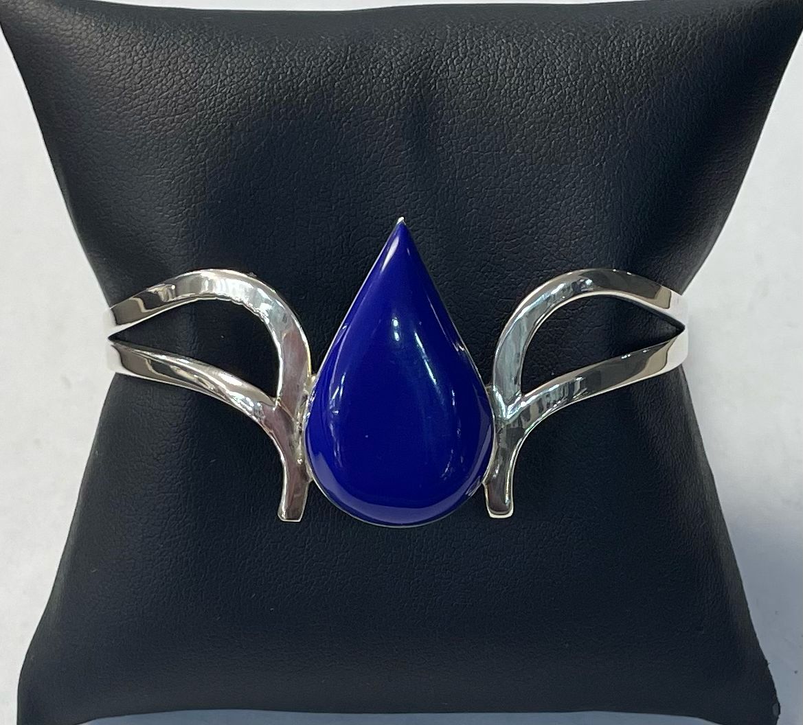 BRAZALETE CON LAPIZLAZULI EN PLATA LEY 925