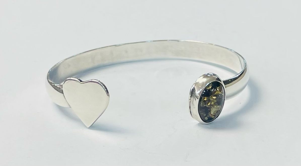 BRAZALETE CON AMBAR EN PLATA LEY 925