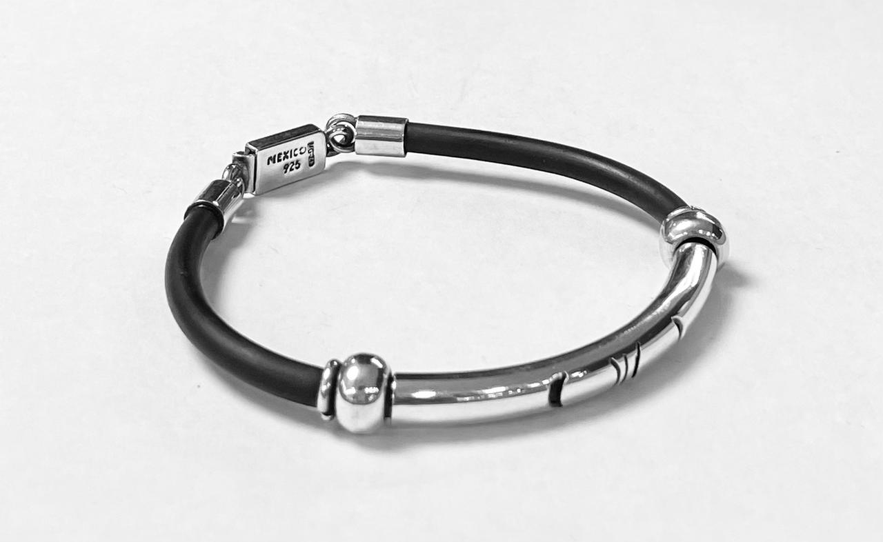 BRAZALETE EN PLATA LEY 925 CON CAHUCHO
