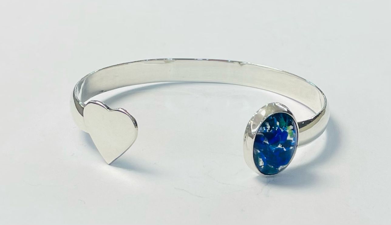 BRAZALETE CON OPALO EN PLATA LEY 925