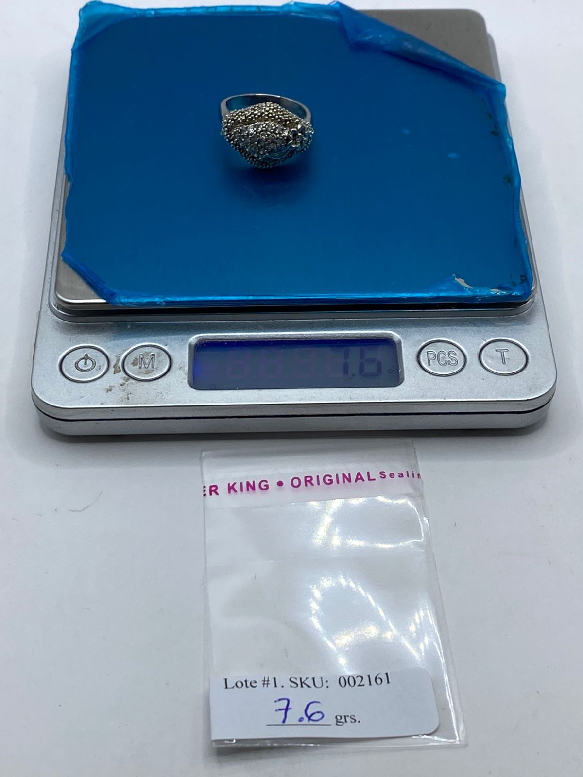 Anillo Artesanal Vintage con Cristales Brillantes en Plata 925