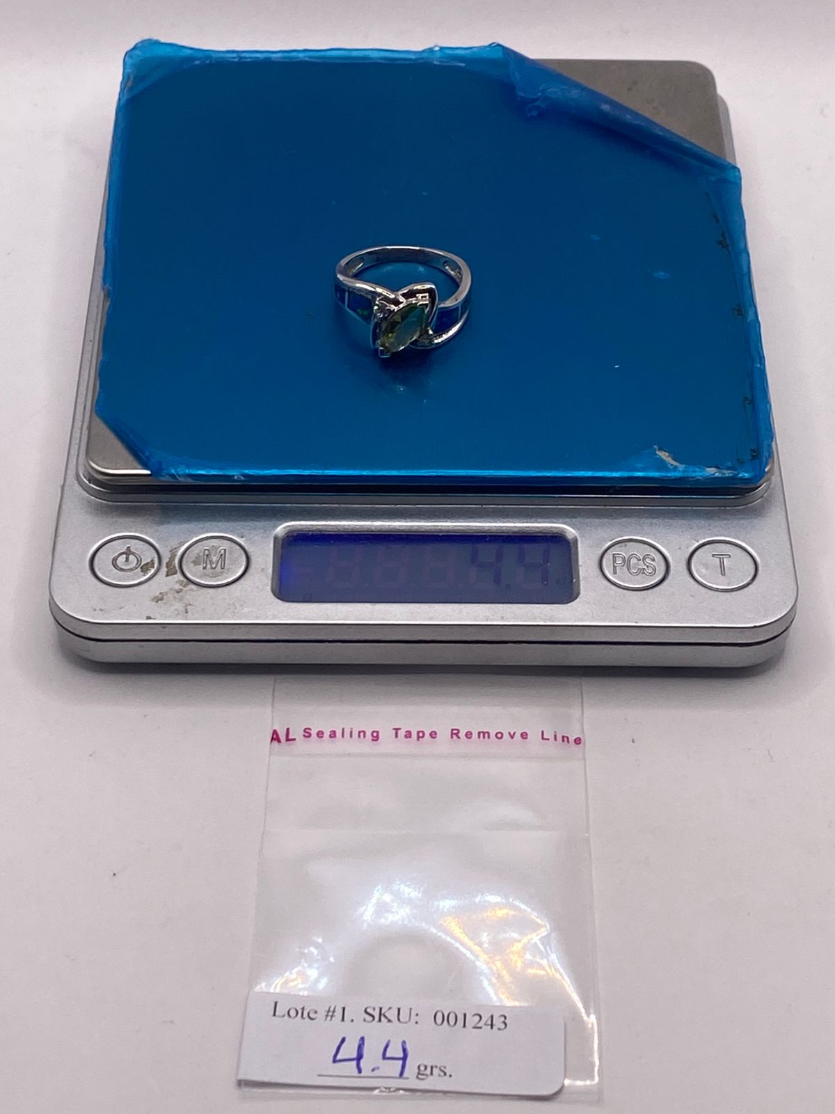 ANILLO BYPASS ÓPALO AZUL & ZIRCONIA PERIDOTO PLATA 925