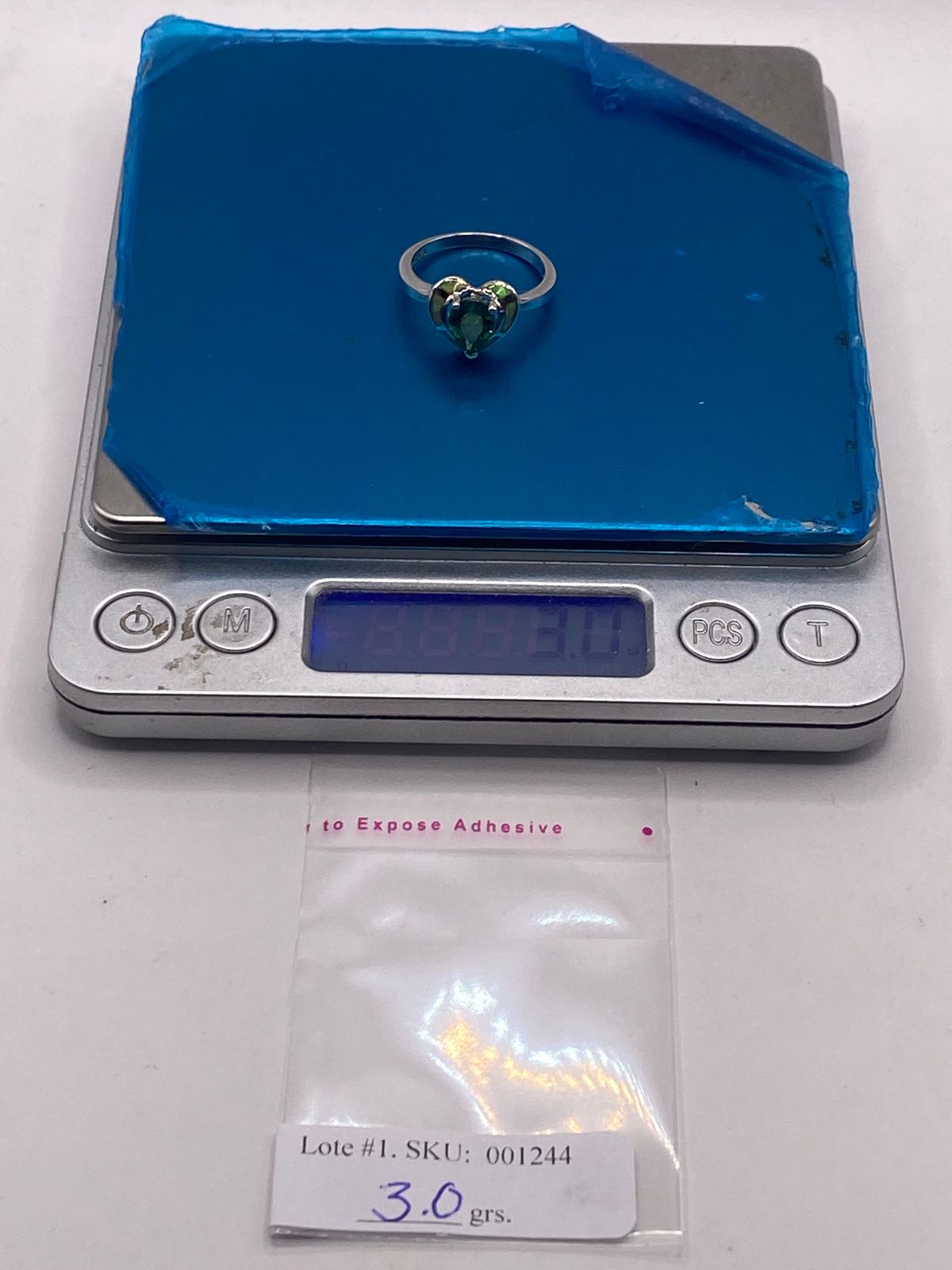 💍💚ANILLO CORAZÓN ÓPALO VERDE & ZIRCONIA ESMERALDA PLATA 925