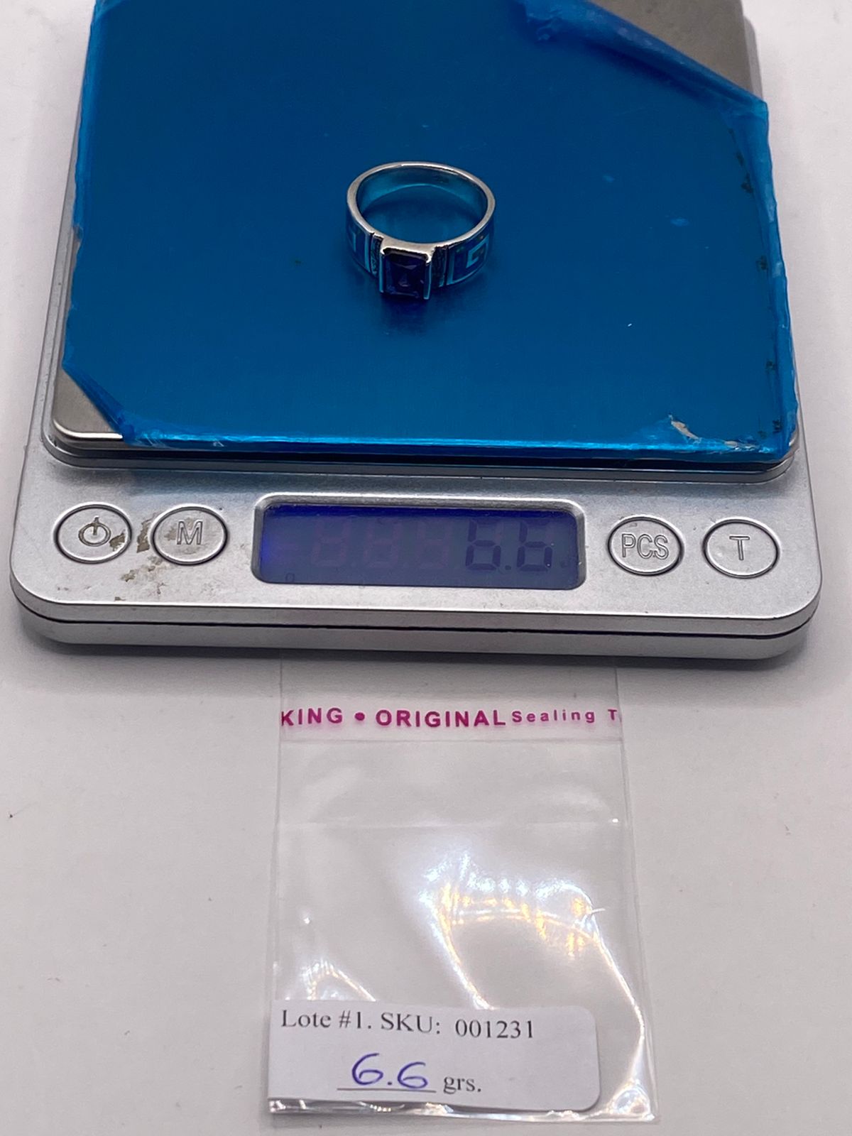💍💜 ANILLO GRECA ÓPALO AZUL-VERDE & ZIRCONIA AMATISTA PLATA 950