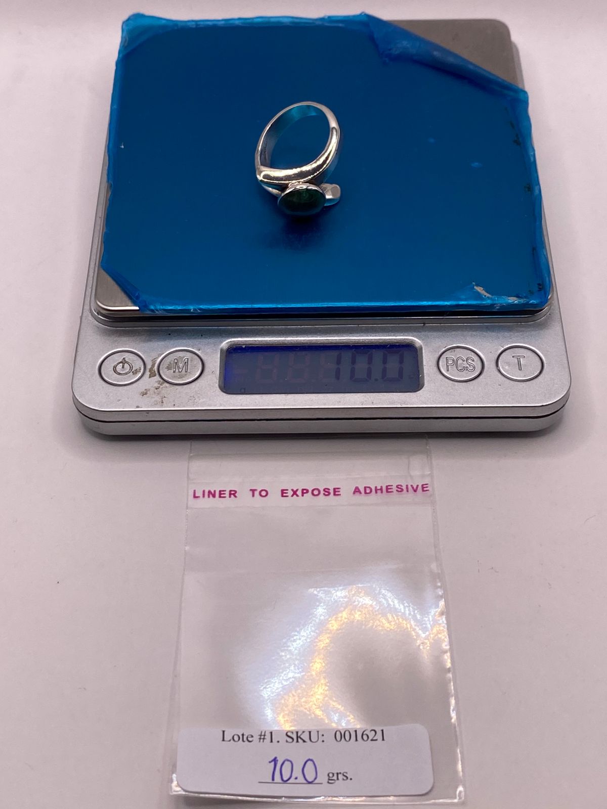 ANILLO DE PLATA LEY 925 CON MALAQUITA NATURAL