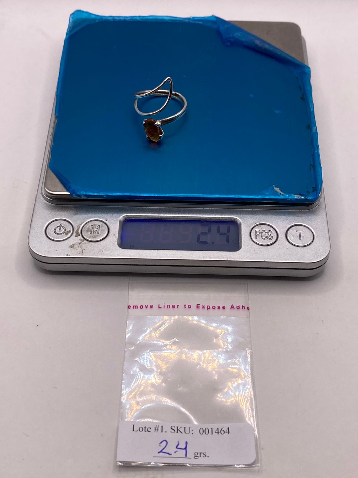 ANILLO DE PLATA 925 CON PIEDRA ÁMBAR