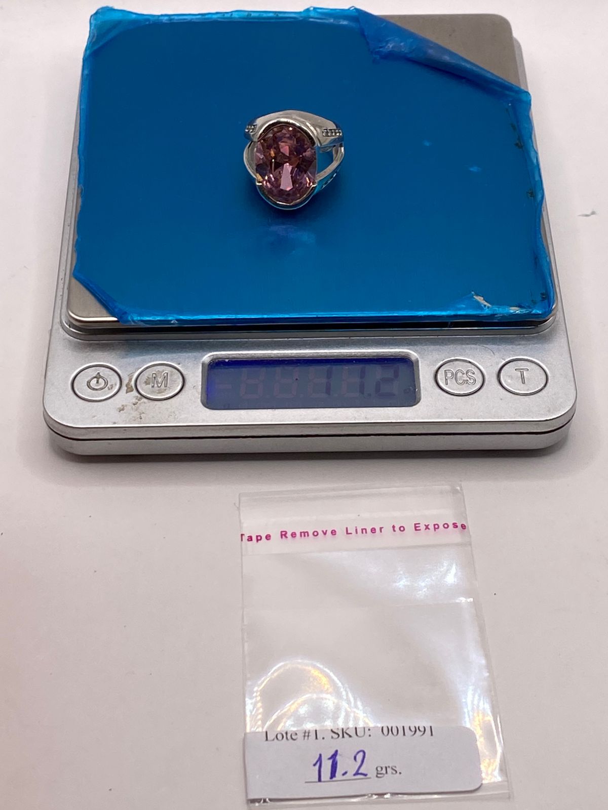 Anillo de Plata 925 con Zirconia Rosa Ovalada