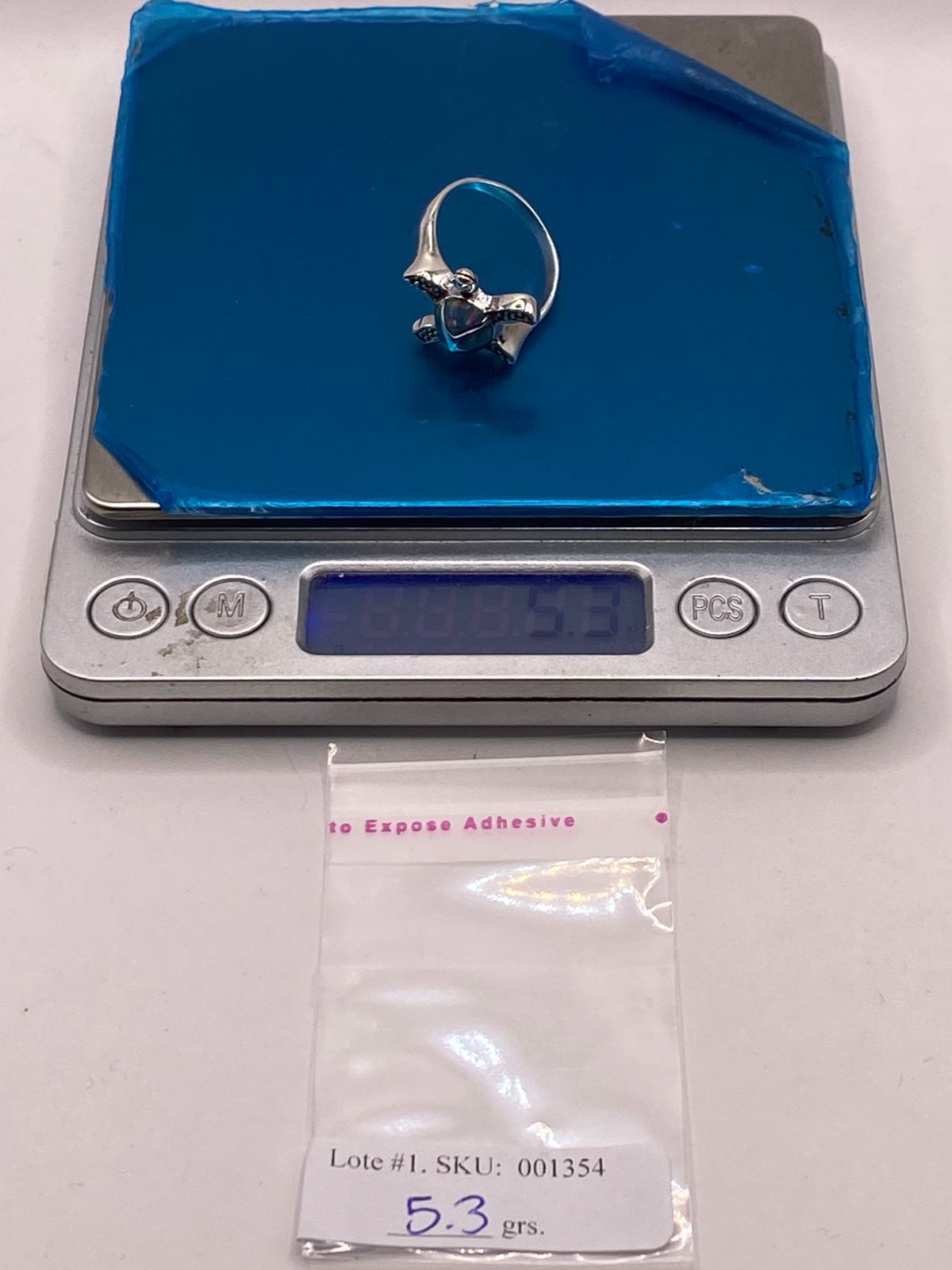 ANILLO TORTUGA MARINA EN PLATA LEY 950 CON ÓPALO DE FUEGO🐢