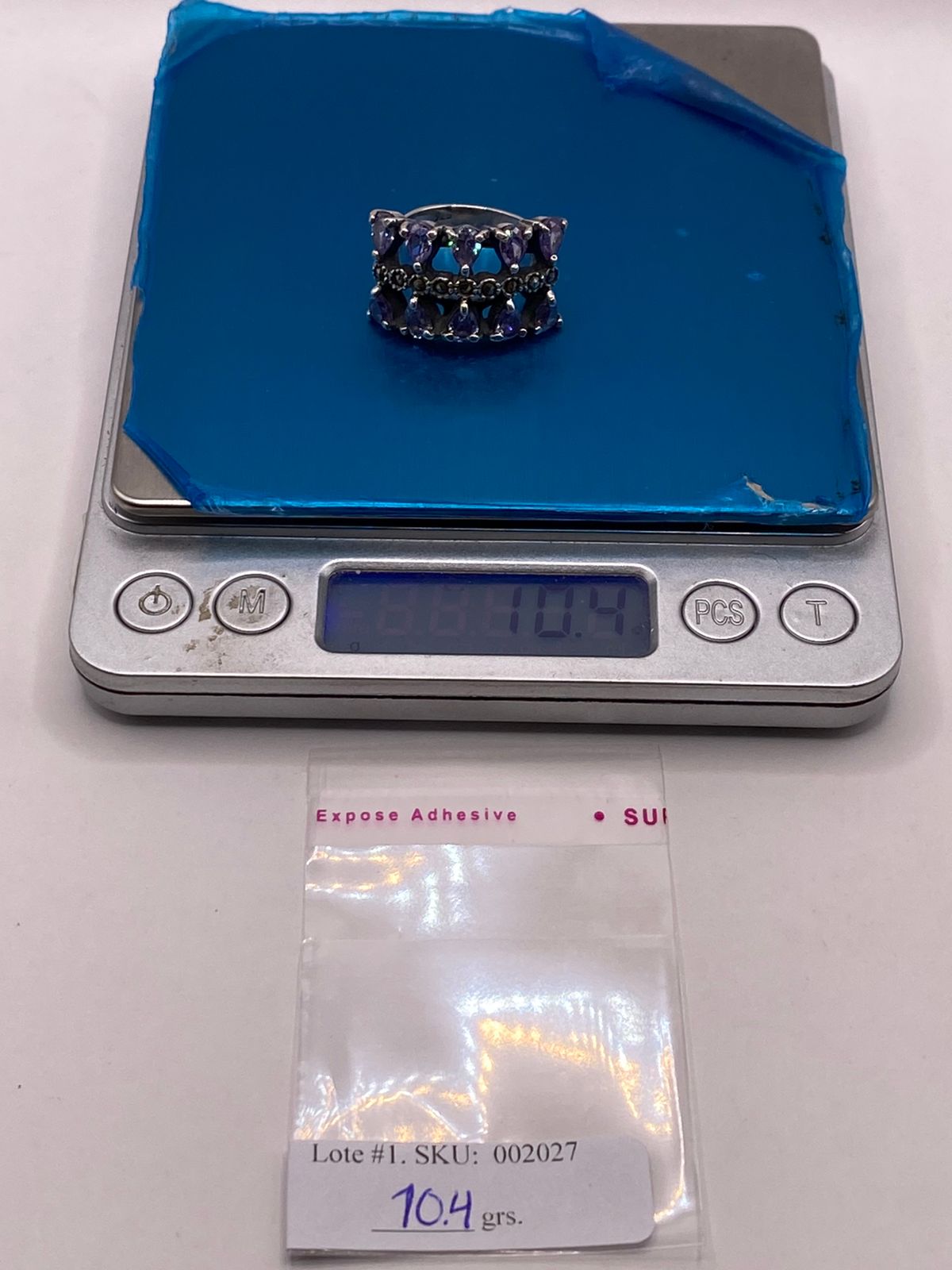 Anillo con Zirconia y Marquesitas en Plata Ley 925