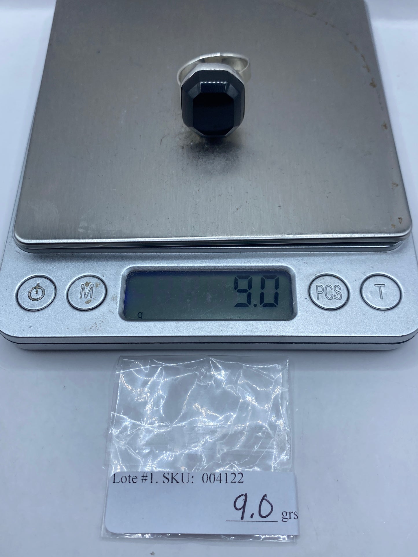 Anillo de Plata Ónix Negro Geométrico — Ajustable — foto 6
