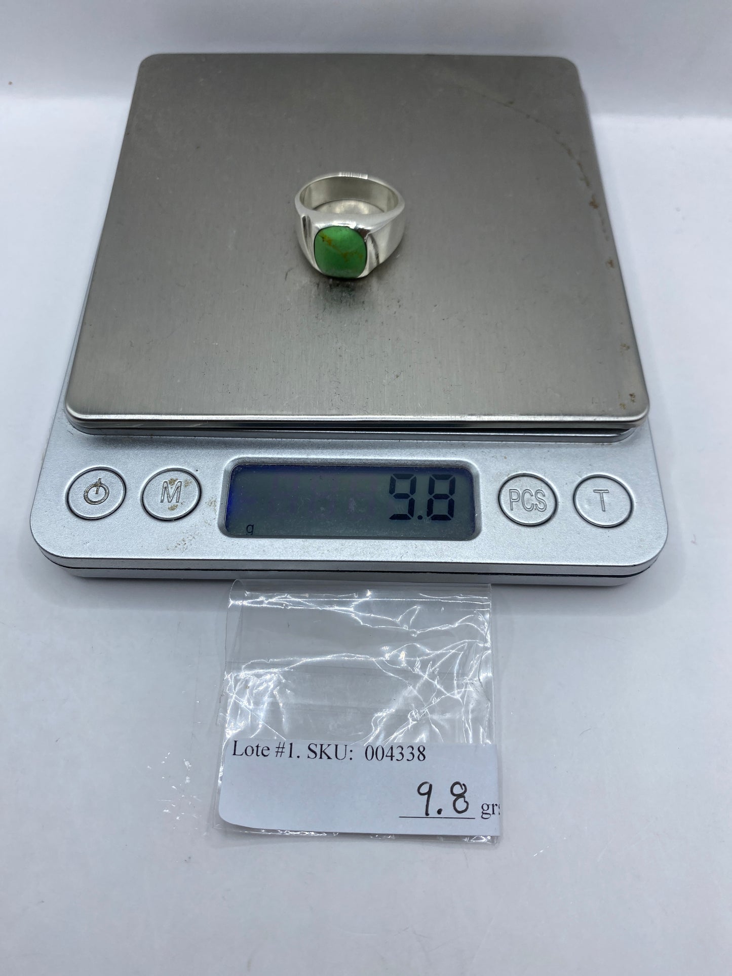 Anillo de Plata Sello con Piedra Verde — Taxco .925 — foto 6