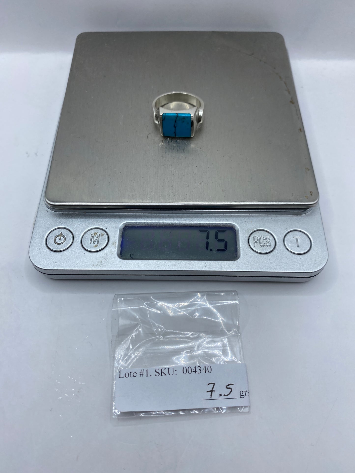 Anillo de Plata con Turquesa Azul Cielo — Taxco .925 — foto 5
