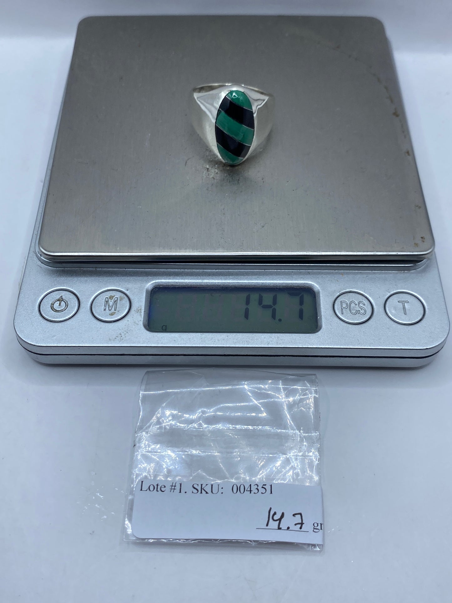 Anillo de Plata con Malaquita Verde — Taxco .925 — foto 6