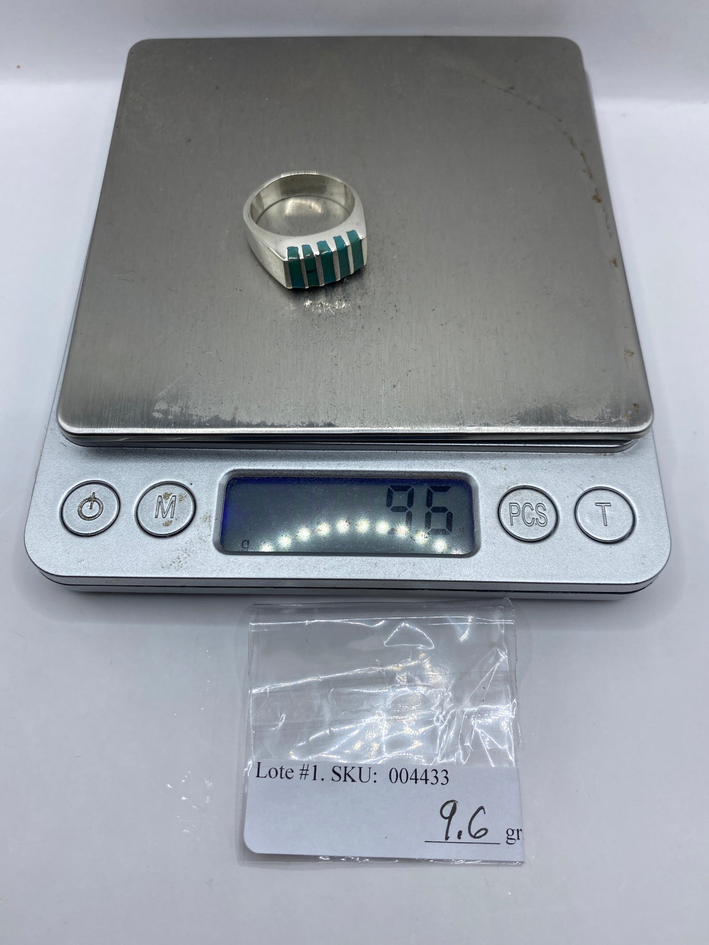 Anillo de Plata con Turquesa Azul Cielo — Taxco .925 — foto 6