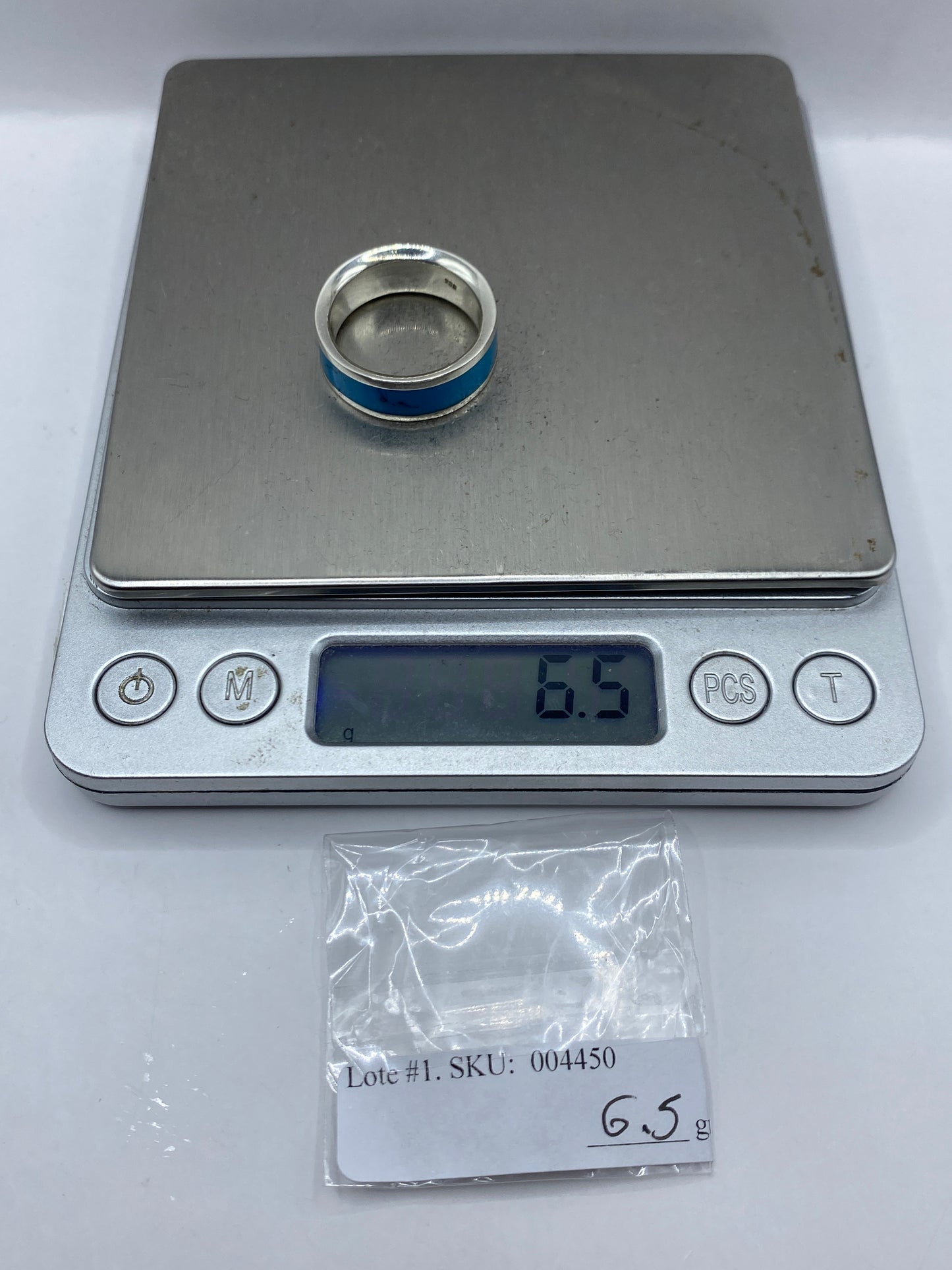 Anillo de Plata con Turquesa Azul Cielo — Taxco .925 — foto 6