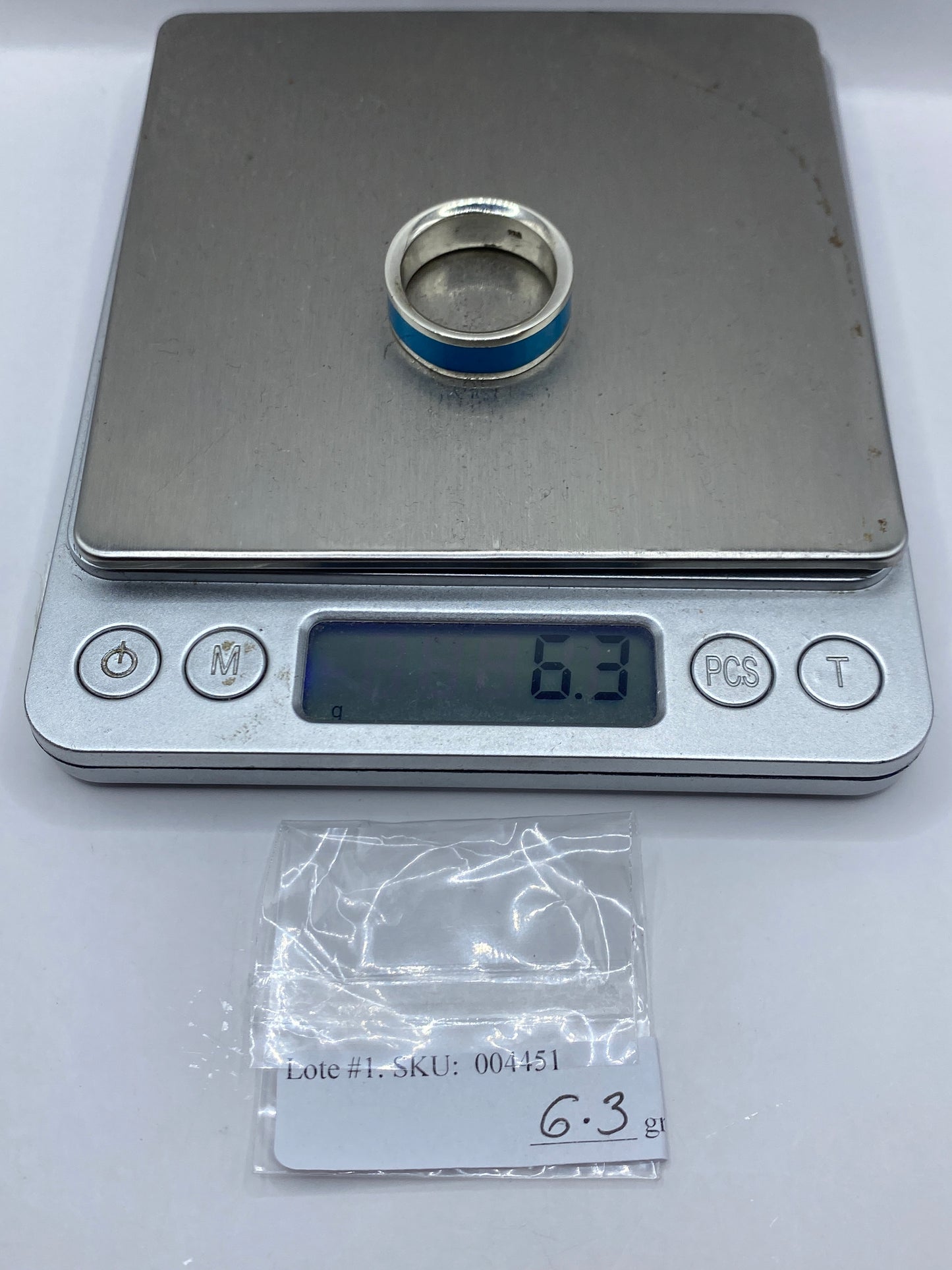 Anillo de Plata .950 con Turquesa Azul Cielo — Taxco — foto 6