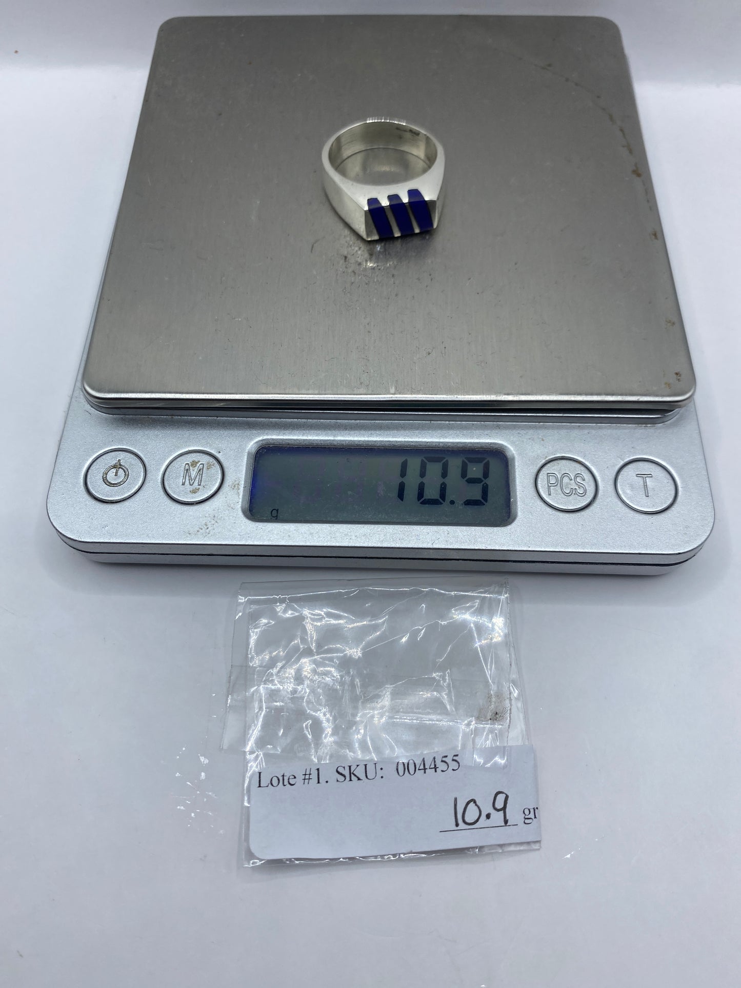 Anillo de Plata Azul Geométrico — Taxco .925 — foto 6