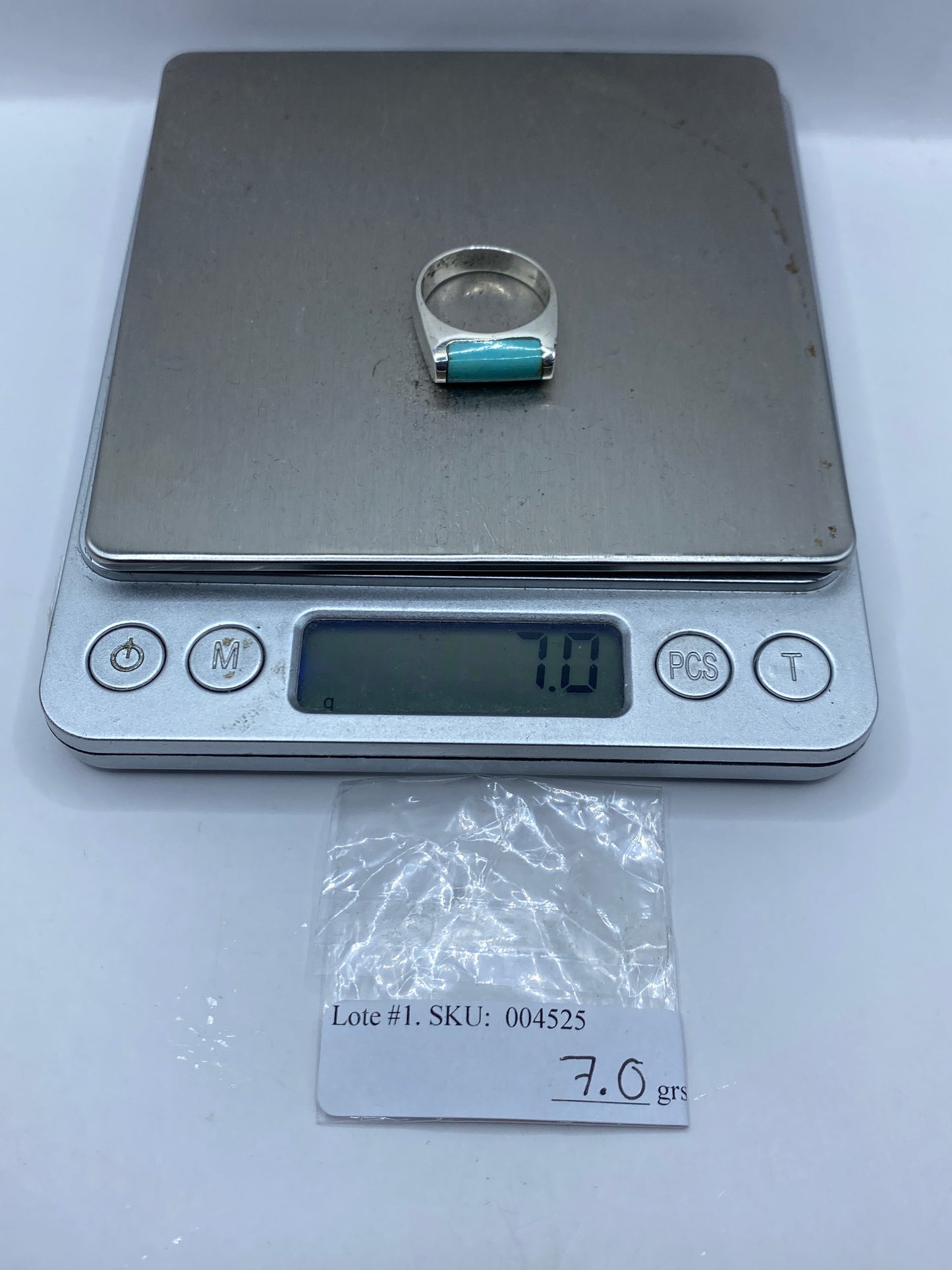 Anillo de Plata con Turquesa Azul Cielo — Taxco .925 — foto 5