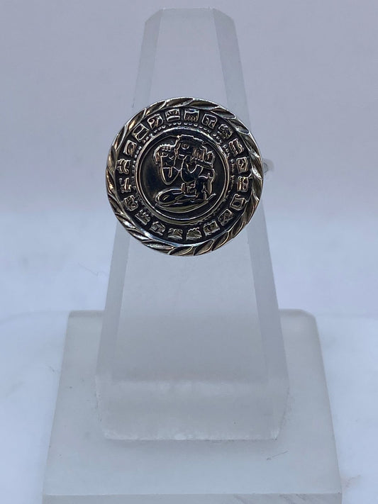 Anillo Ajustable Calendario Maya en Plata .925