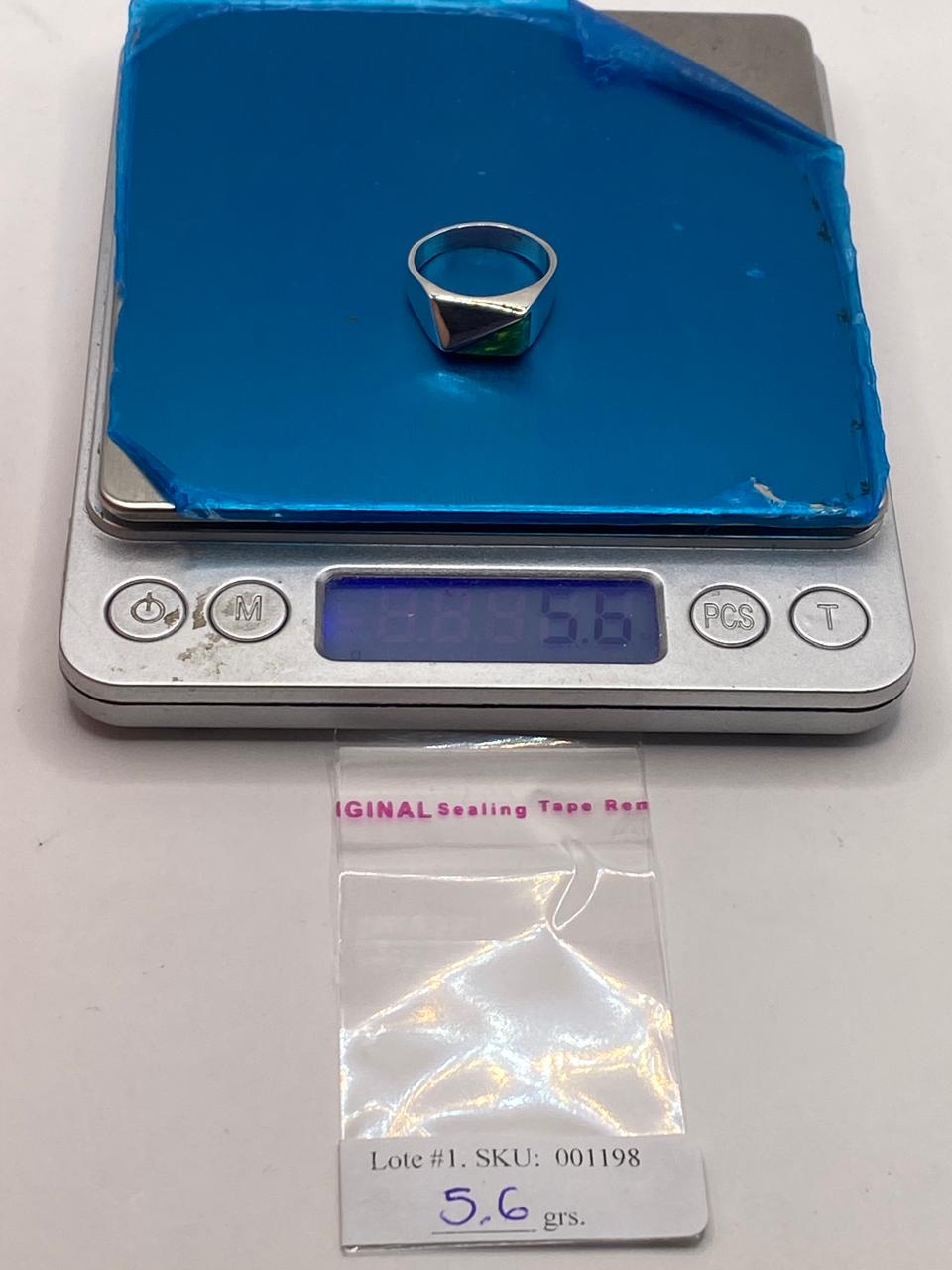 Anillo Asimétrico de Plata 950 con Ópalo de Fuego