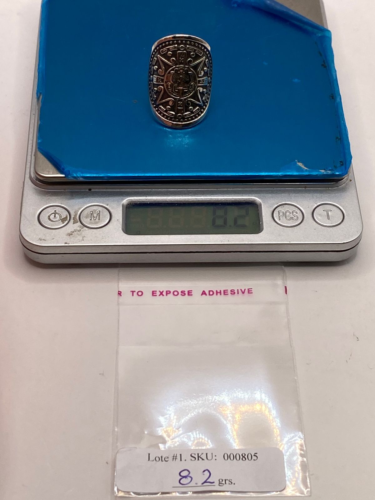 Anillo Calendario Azteca en Plata .925