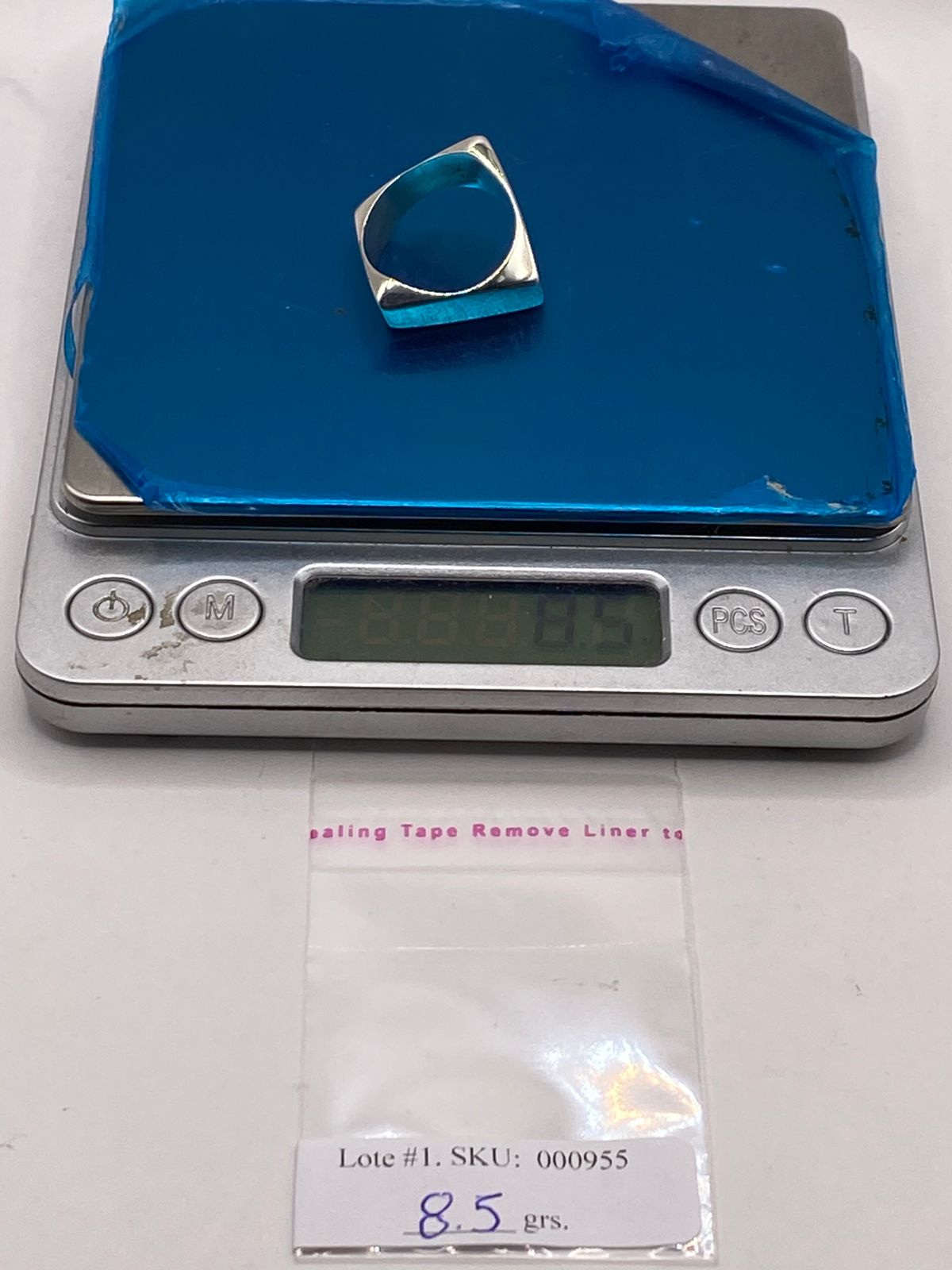 Anillo Geométrico Cuadrado de Plata Ley .925
