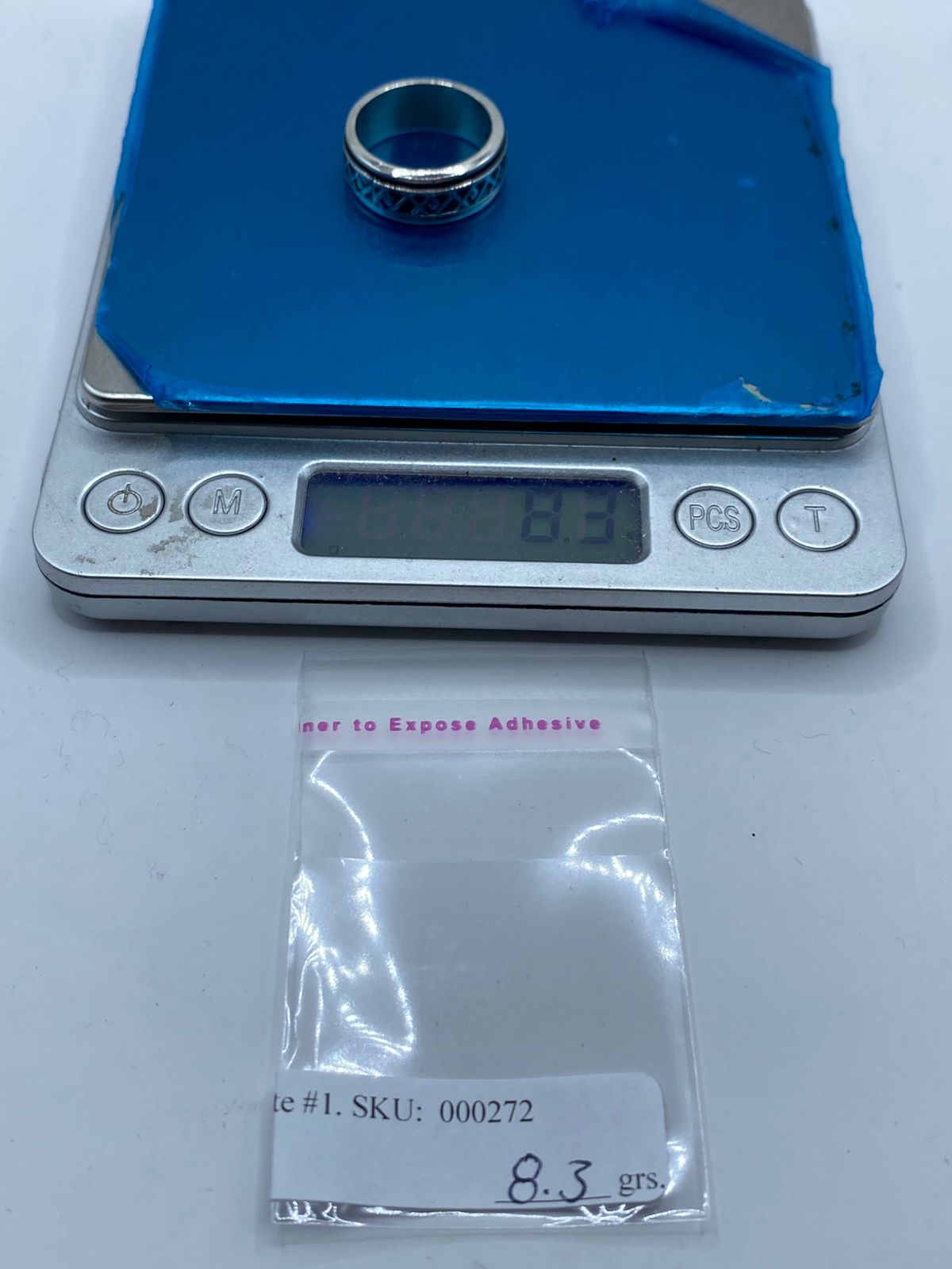 Anillo Giratorio de Plata 925 con Diseño Geométrico en Zigzag