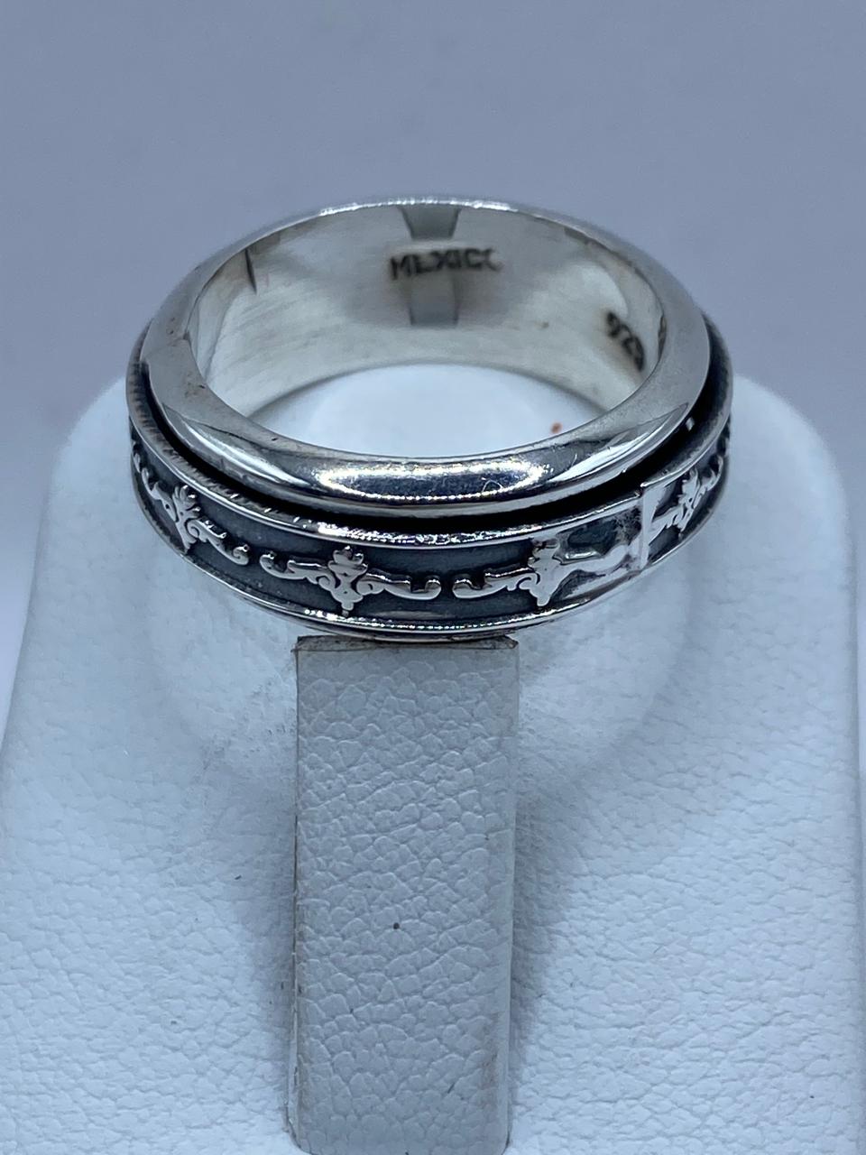 💍 Anillo Giratorio de Plata 925 con Diseño Floral Clásico