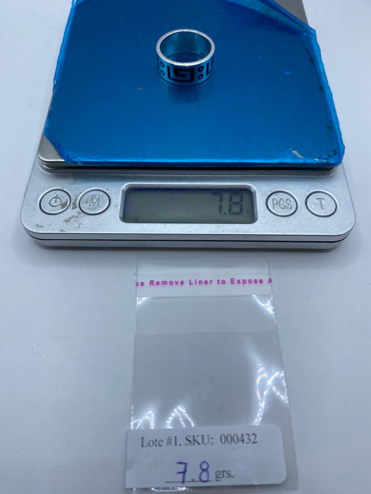 Anillo Greca Ancestral Calado en Plata .925 con Obsidiana