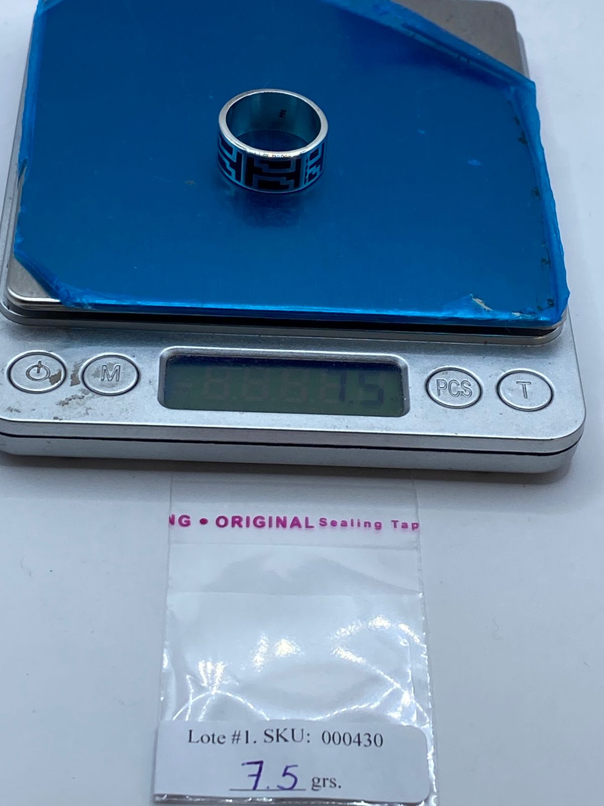 Anillo Greca Ancestral en Plata .925 con Obsidiana