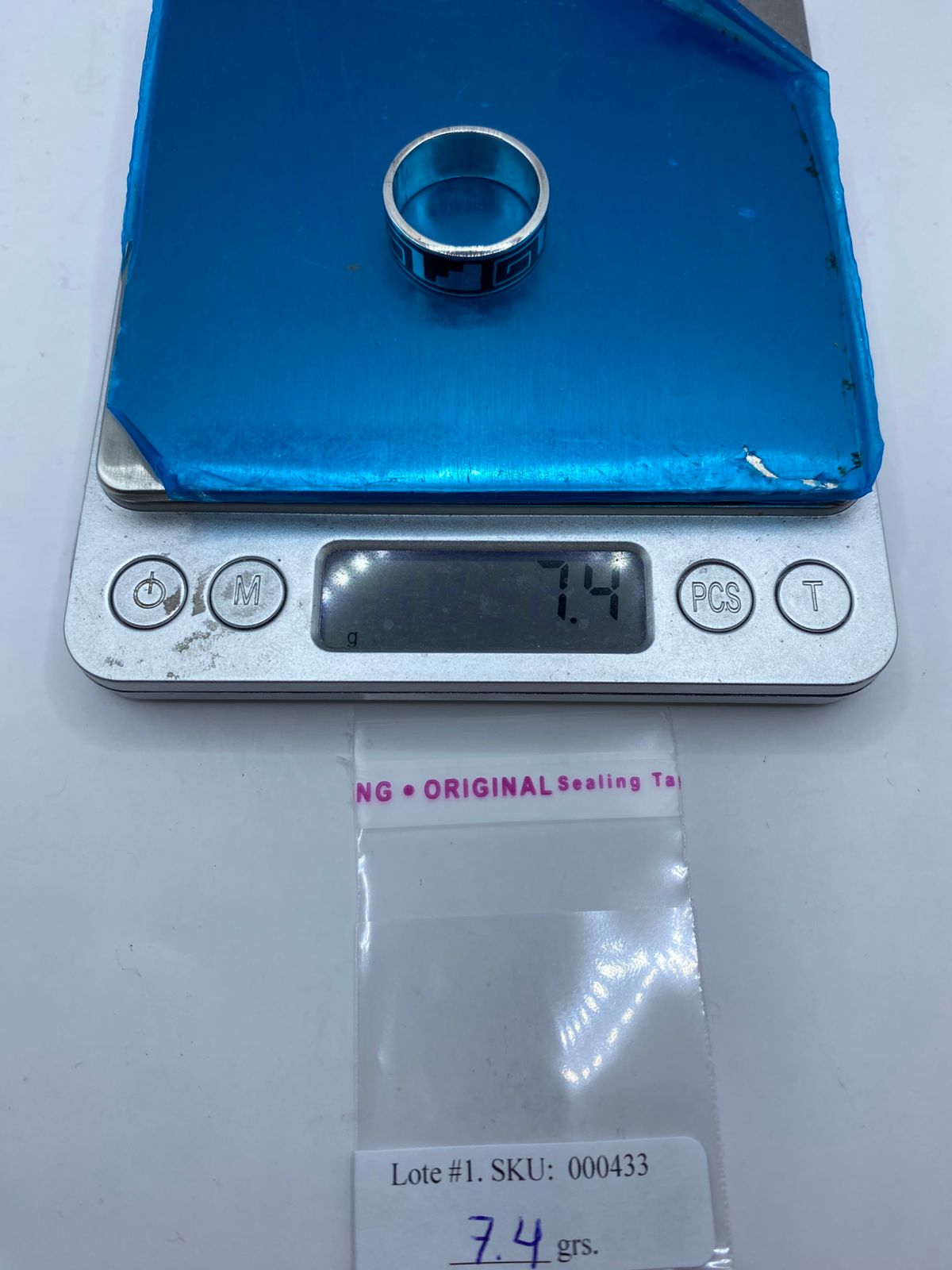 Anillo Greca Minimalista en Plata .925 con Obsidiana