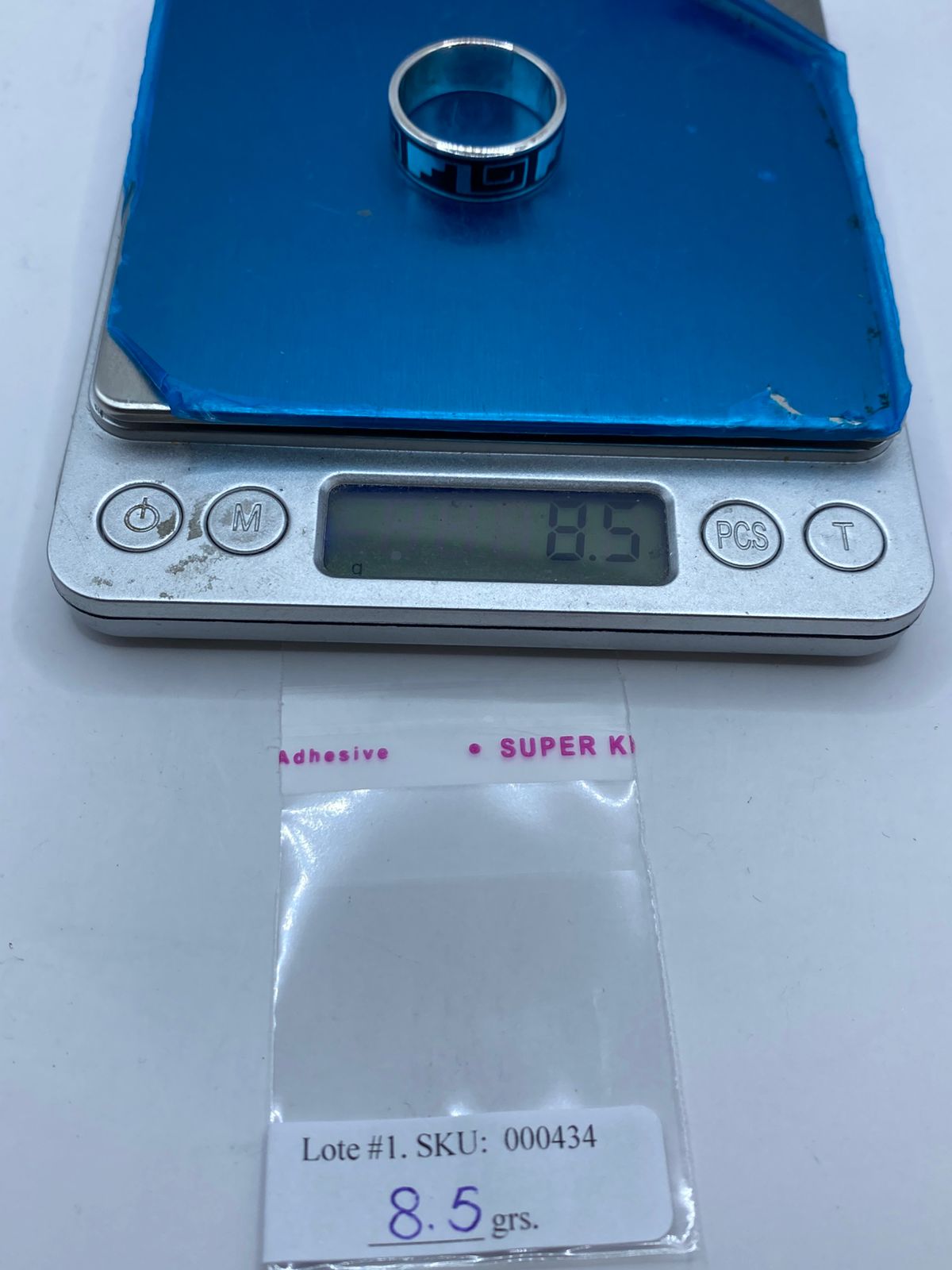 Anillo Greca Minimalista en Plata .925 con Obsidiana