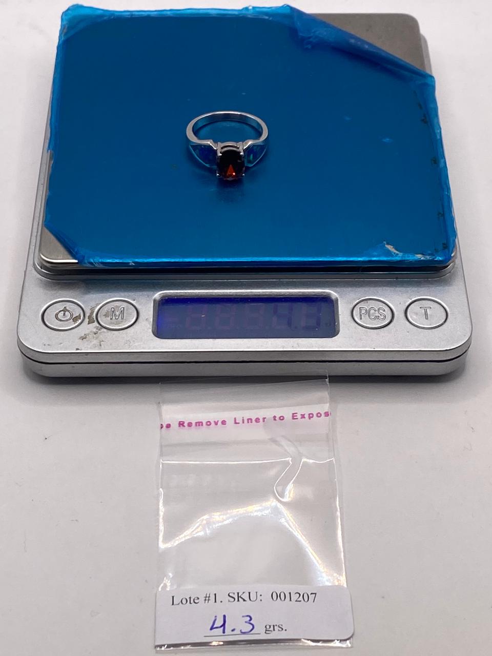 Anillo Moderno de Plata 925 con Ópalo de Fuego y Zirconia