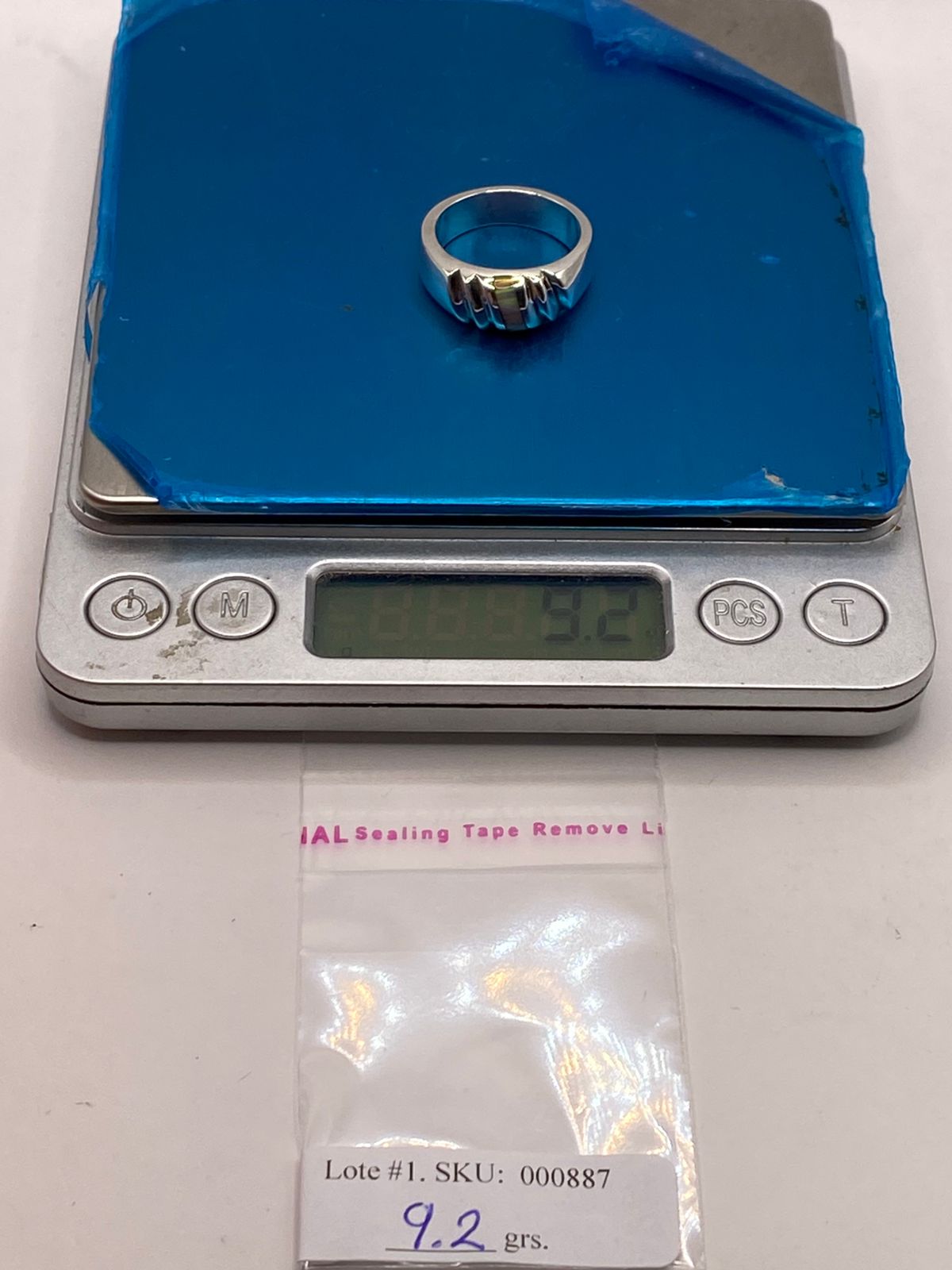 Anillo Plata Ley 925 con Ópalo de Fuego e Incrustación Vertical