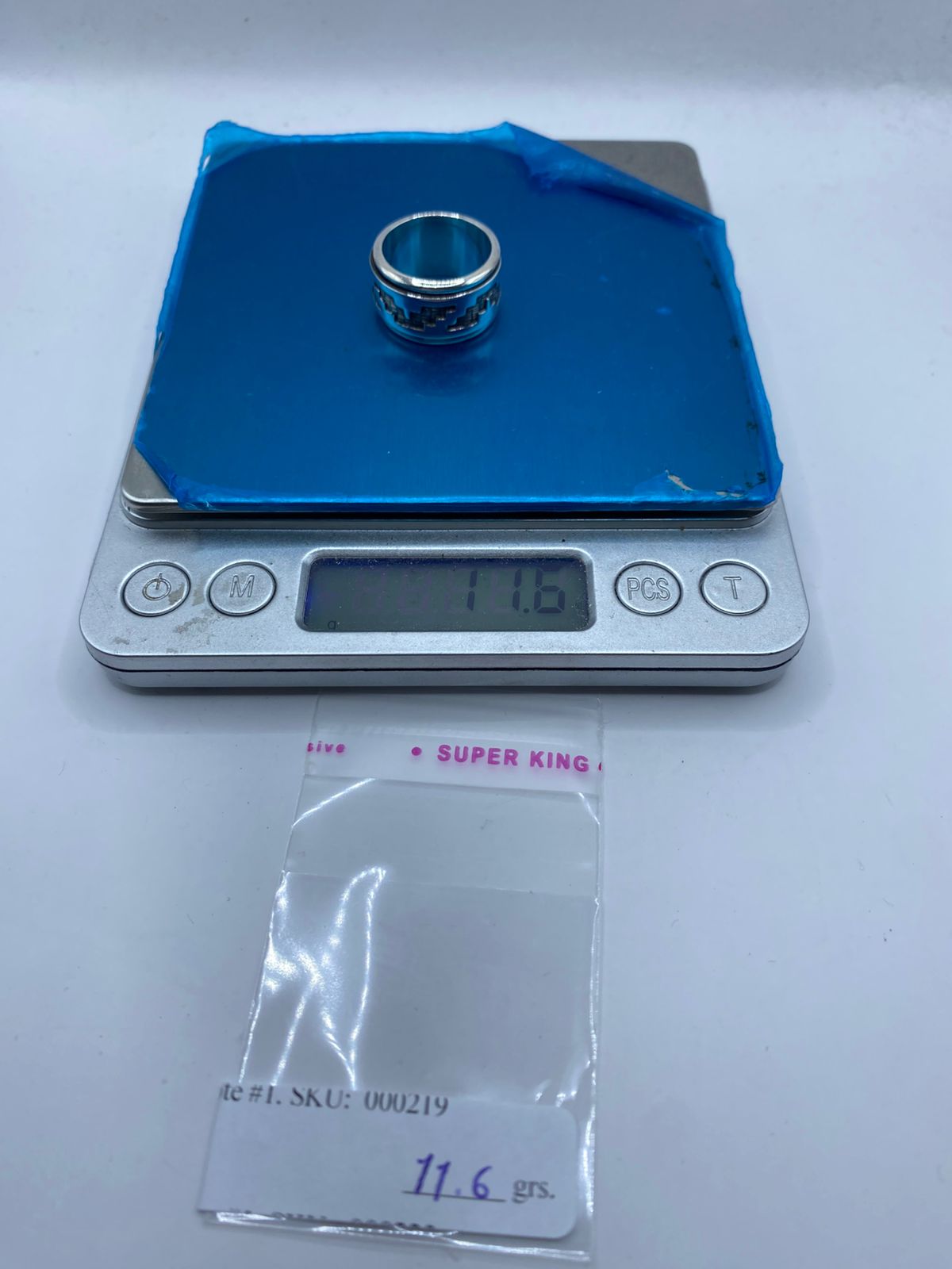 Anillo de Plata 925 con Diseño Greca Prehispánica