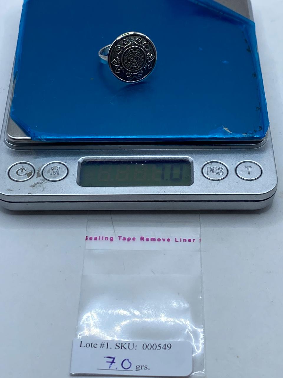 Anillo Redondo Calendario Azteca en Plata .925 – Diseño Prehispánico