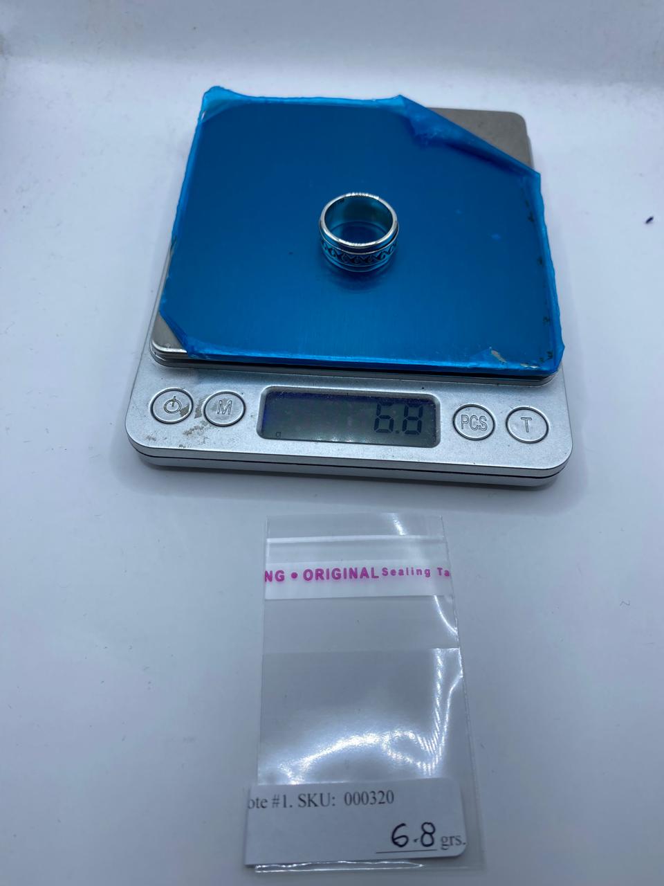 Anillo Spinner de Plata .925 con Diseño de Olas