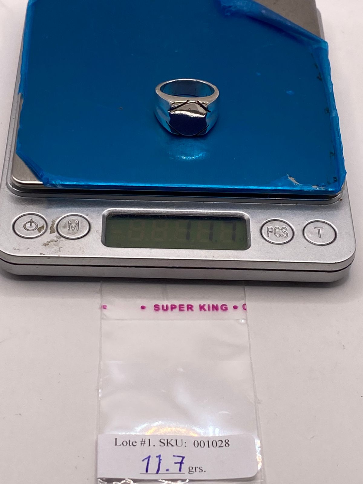 Anillo Tipo Sello Geométrico en Plata .925