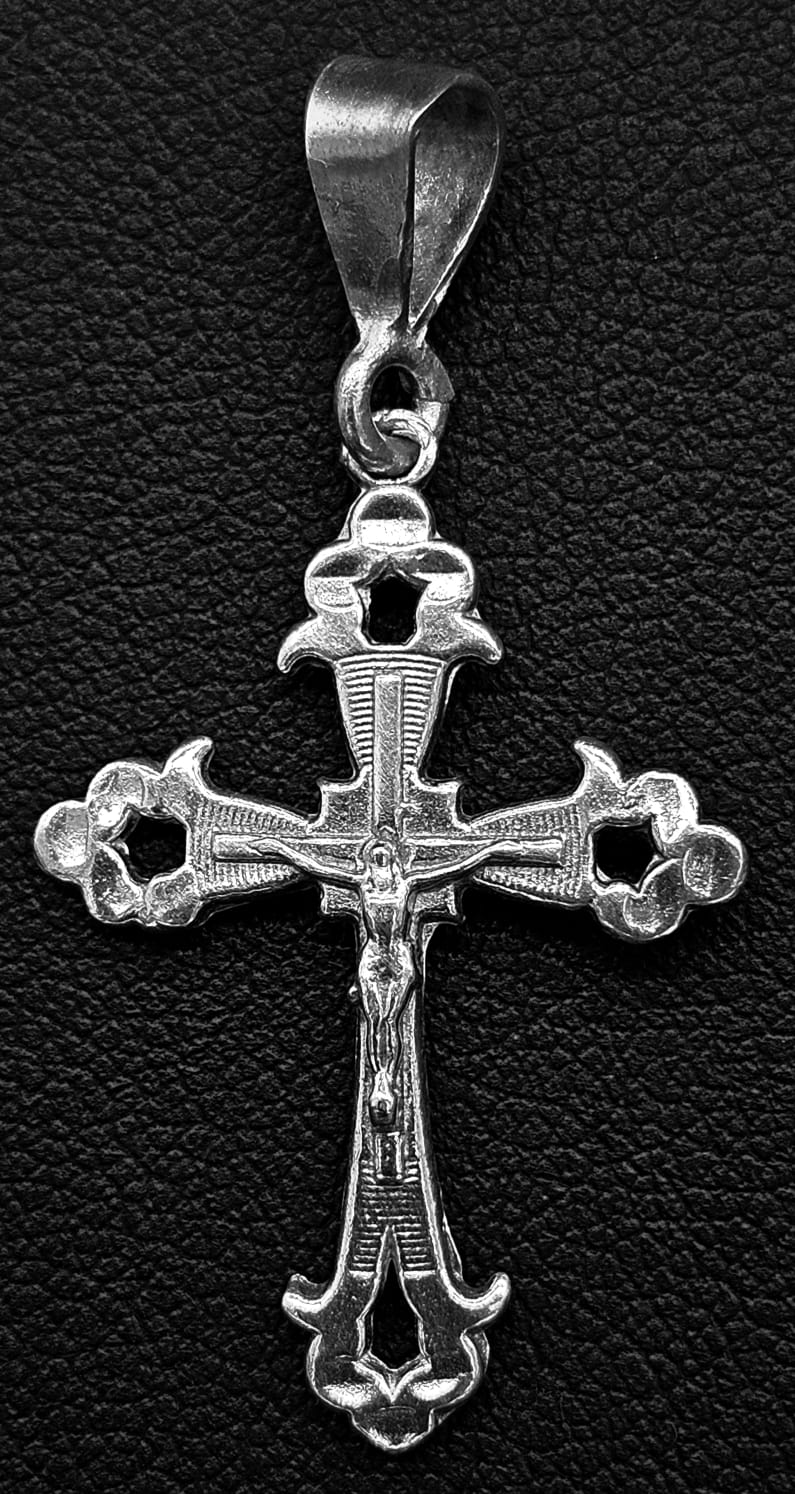 DIJE PLATA LEY 925, CRUZ DIAMANTADA