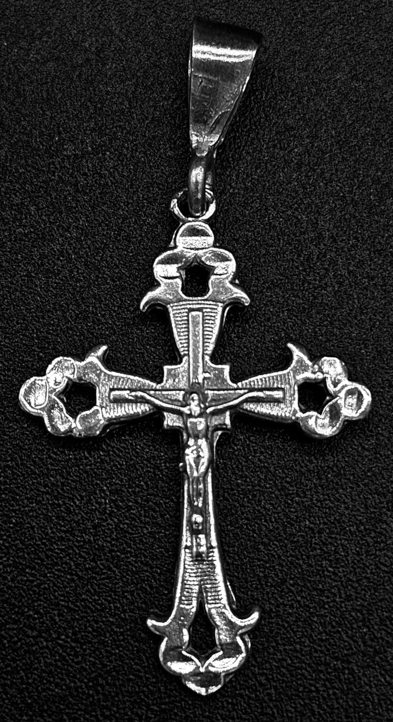 DIJE PLATA LEY 925, CRUZ DIAMANTADA