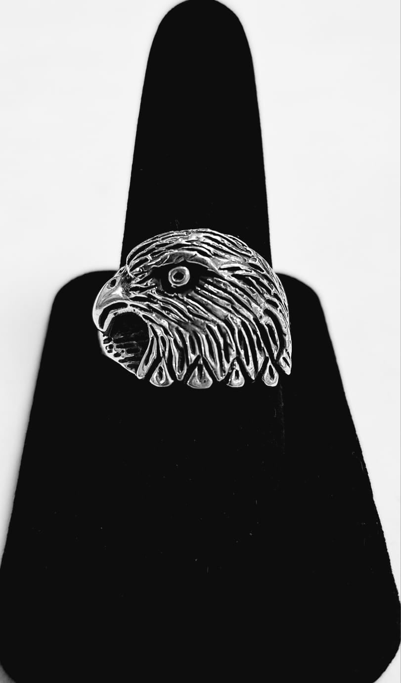 ANILLO CABEZA DE ÁGUILA EN PLATA LEY 950
